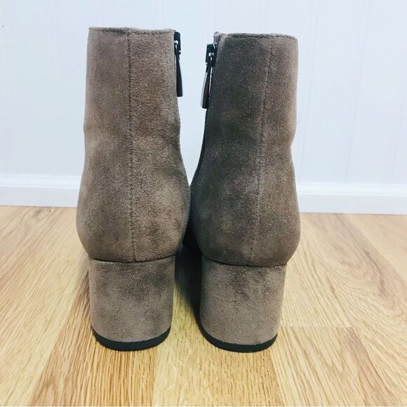 THURSDAY BOOT CO Highline Taupe Suede Ankle Boot Bootie Chunky Heel Size 5 New - Picture 5 of 11